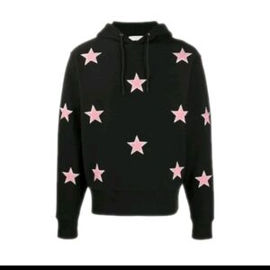 Sandro Unisex Black Embroidered Star Patch Hoodie Luxury Designer Sweatshirt M